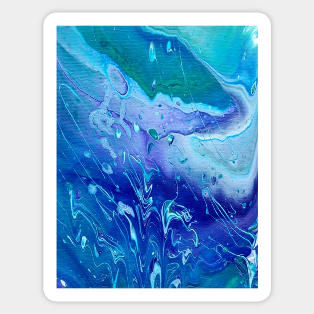 Rain - Cool Color Acrylic Pour Sticker by dnacademic